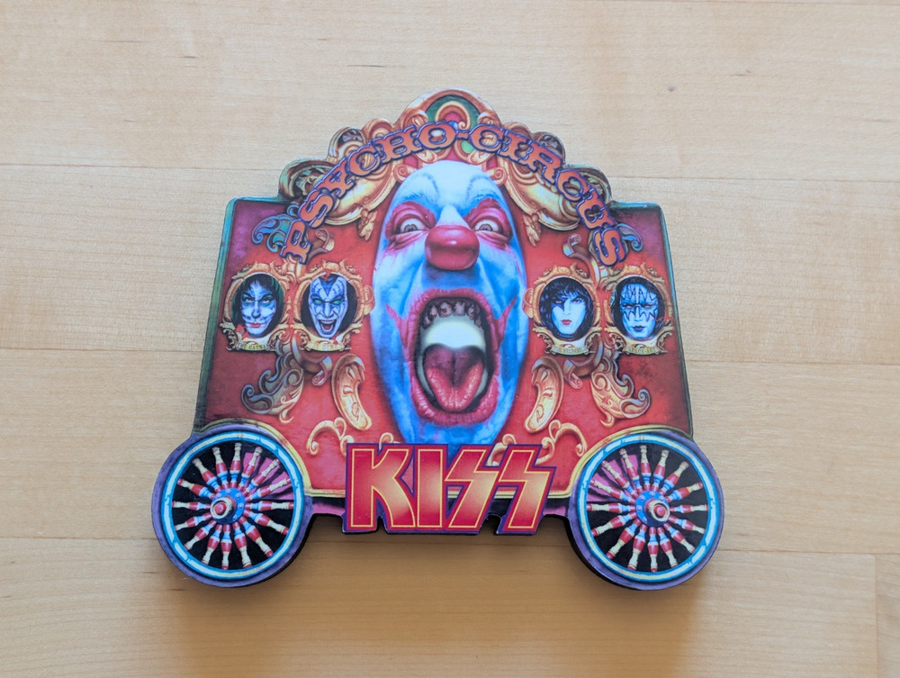 Vintage KISS PSYCHO CIRCUS 1997 Refrigerator MAGNET, little bigger than 4" x 4"
