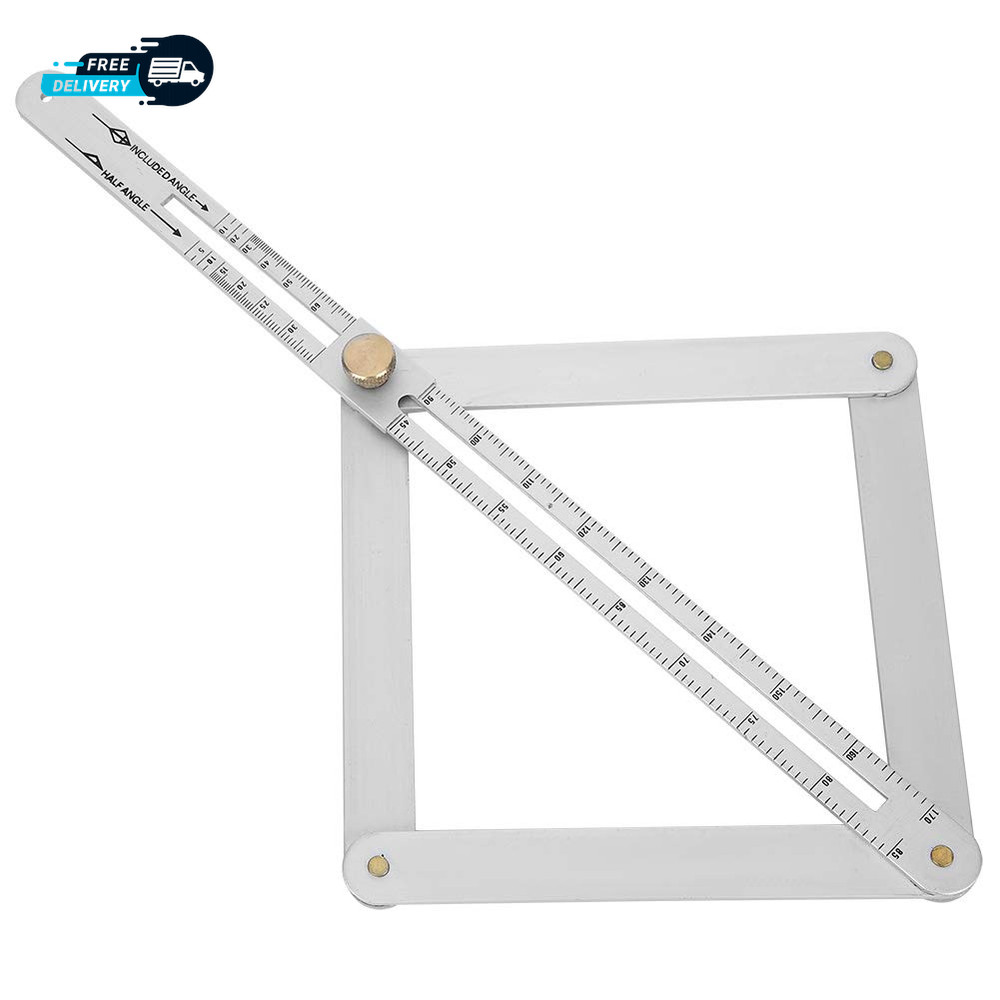 Corner Angle Finder, 4 Fold Diagonal Square Ruler, 0-170° Angle Corner Ruler
