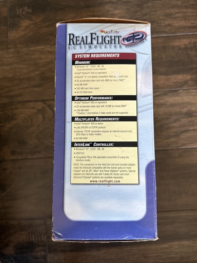 Great Planes Real Flight R/C Simulator Futaba Interlink Plus USB Controller