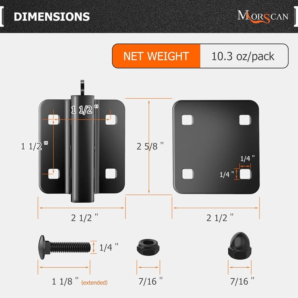 10 Pack E-Track Connector with Square Plates Bolt-on Steel Cargo Securement E...