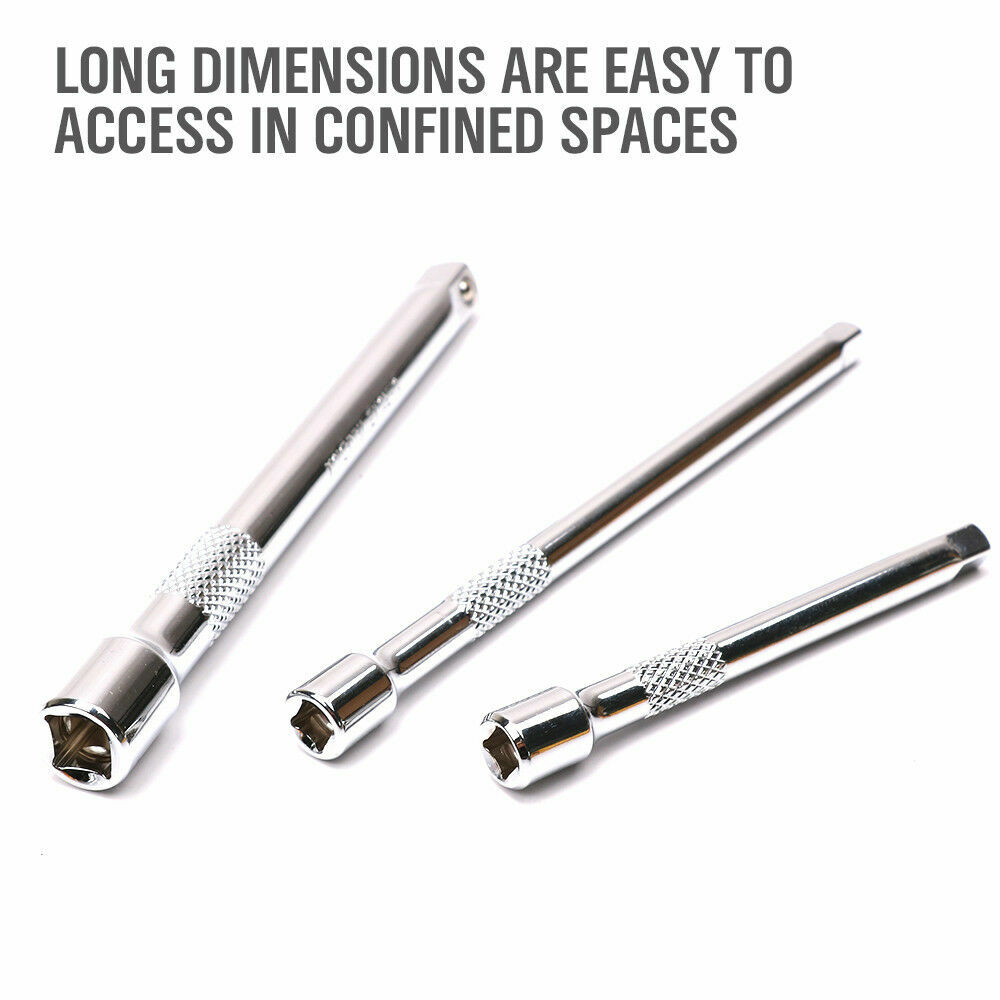 9-Piece Extension Bar Set 1/4" 3/8" 1/2" Drive Socket Extensions Wrench Extend