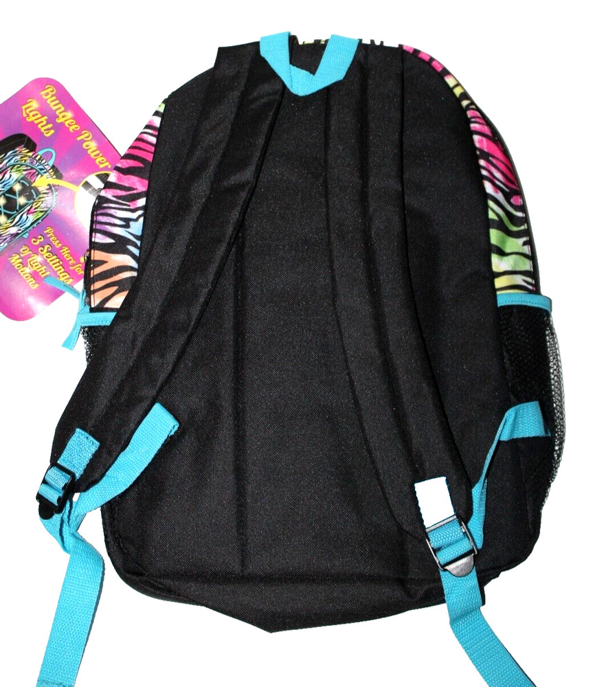 Girls' Bungee Power Lights Leopard Rainbow Multi Backpack