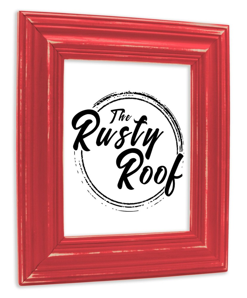 Distressed Walden - Wide Distressed Classic Red Picture Frame - Solid Wood