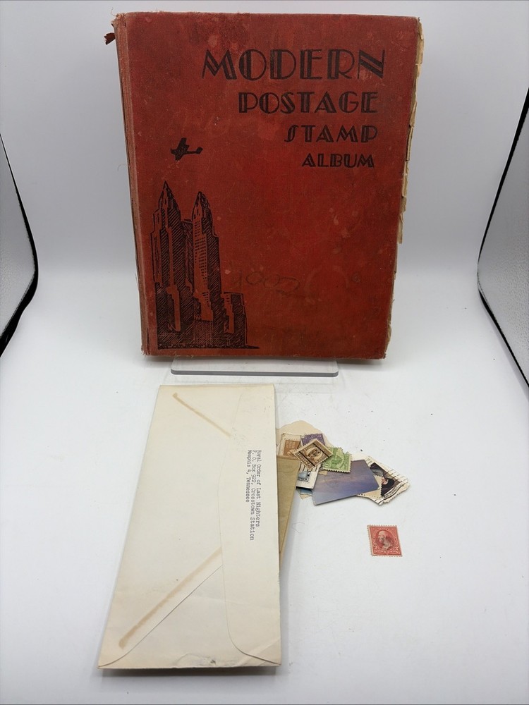 1944 Modern Postage Stamp Album Scott Publications 75 Stamps Mounted 200 Loose