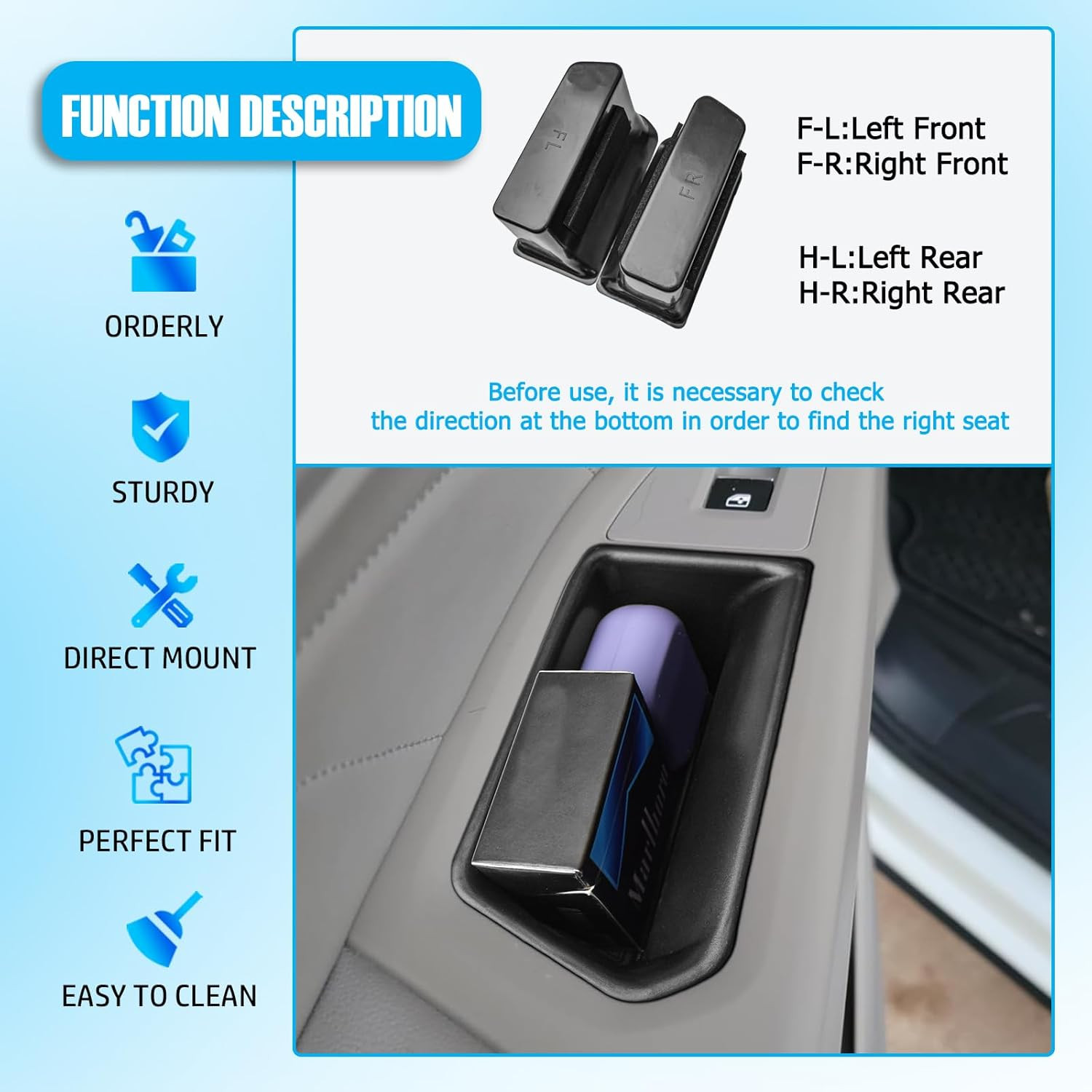 Atlas Door Side Storage Box Handle Container Compatible with 2018-2023 VW Atlas/