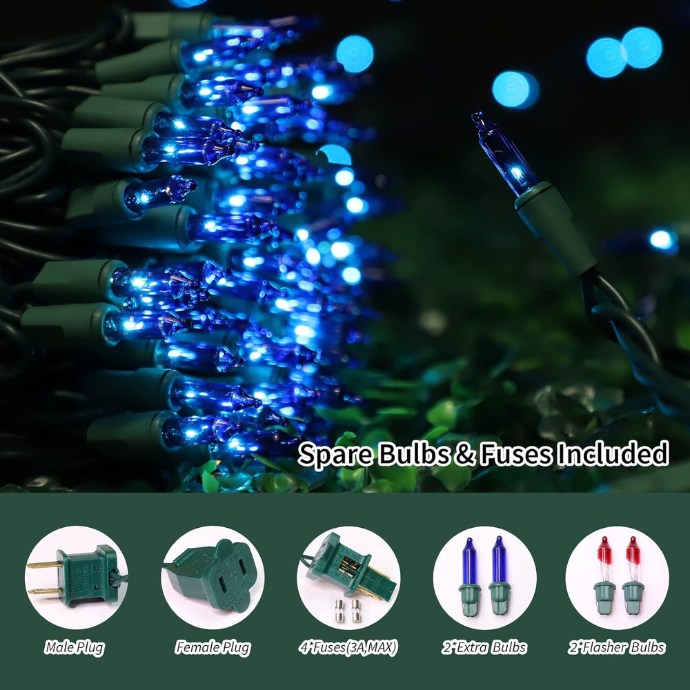 Christmas String Light,100 Count Incandescent Mini String Light in 21.6Ft,Indoor