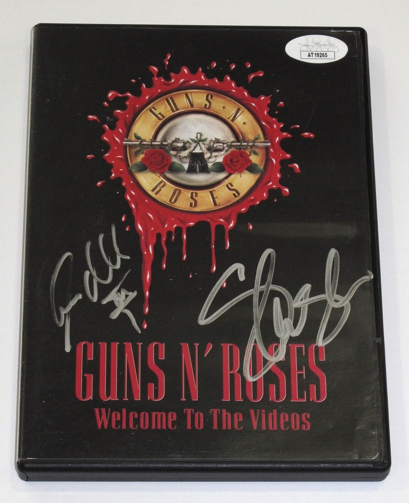Slash & Steven Adler signed GNR "GUNS N' ROSES" DVD Welcome To Videos JSA COA