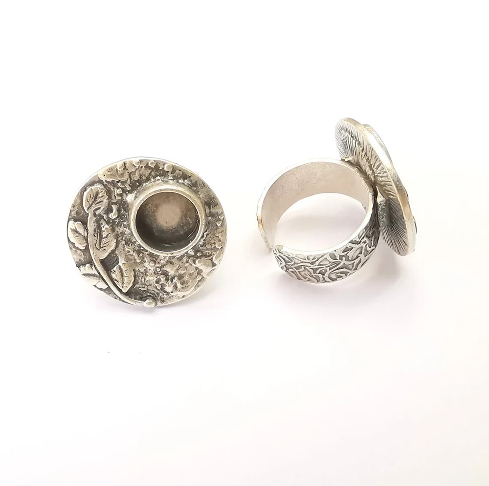 Leaf Ring Blank Settings, Cabochon Mounting, Adjustable Resin Ring Base 10mm