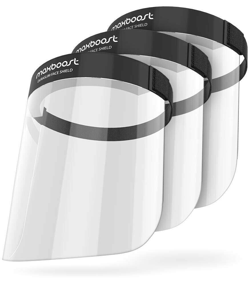 Maxboost Protective Face Shield - 3 Pack ( Size), DuraSlim Series Reusable Full