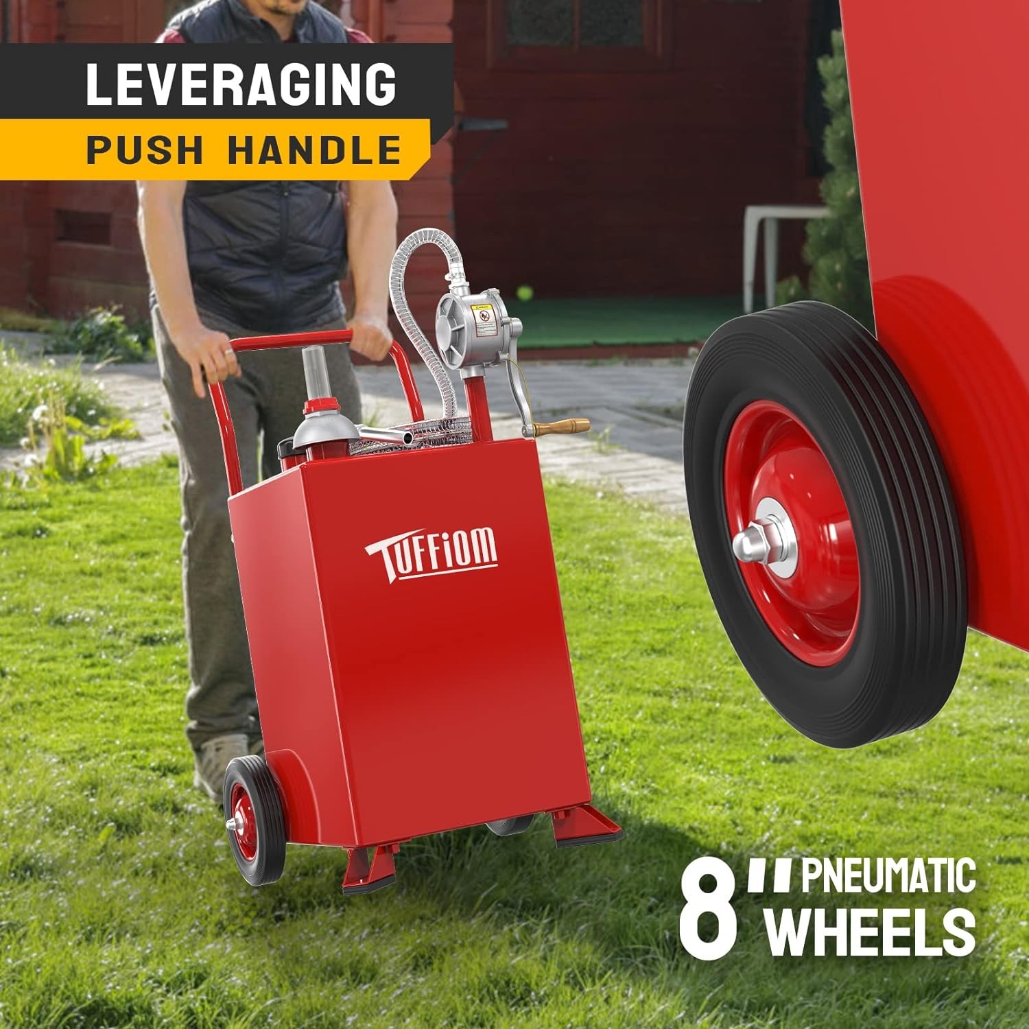 20 Gallon Gas Fuel Diesel Caddy Transfer Tank Container High Capacity with Wheel