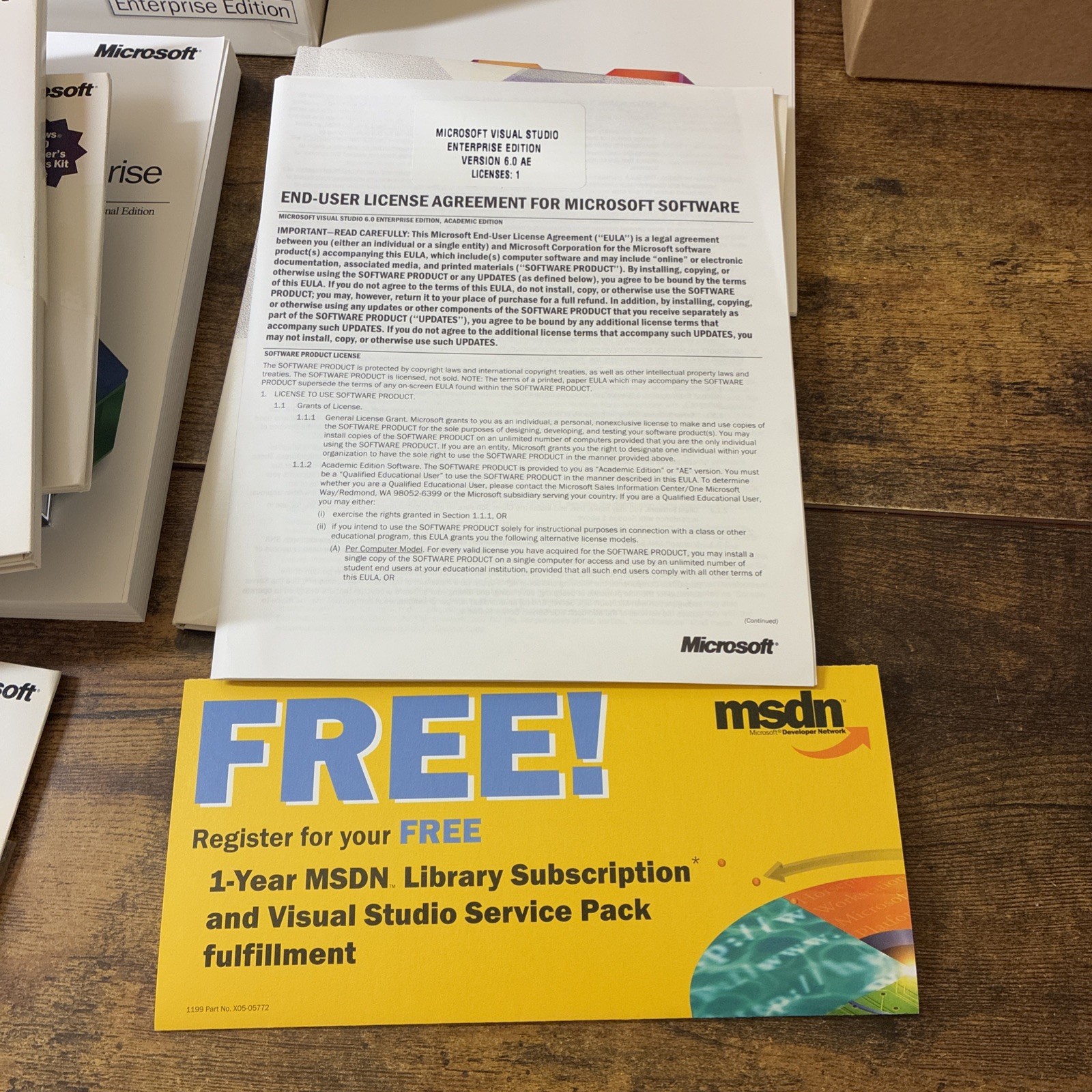 Microsoft Visual Studio 6.0 Enterprise Edition 628-00404 Retail Box Complete CIB