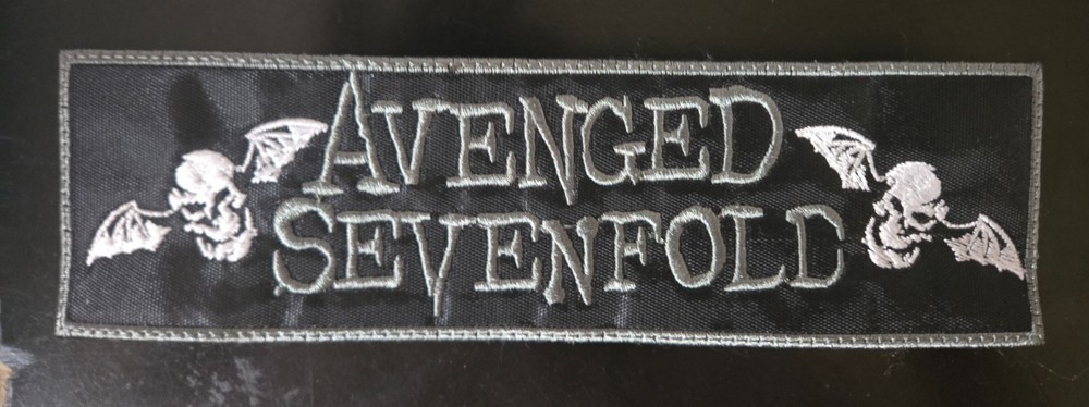 AVENGED, SEVENFOLD ,SEW ON GRAY BORDER EMBROIDERED STRIP PATCH