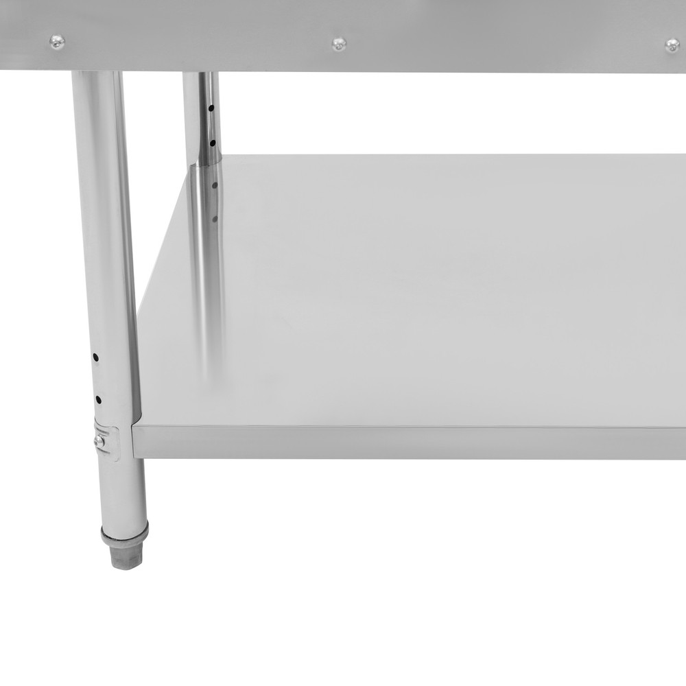 Stainless Steel Adjustable Kitchen Restaurant Work Prep Table With Backsplash