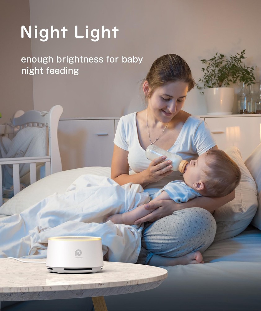 White Noise Machine with Night Light, 24 Sounds, Timer Memory Feature