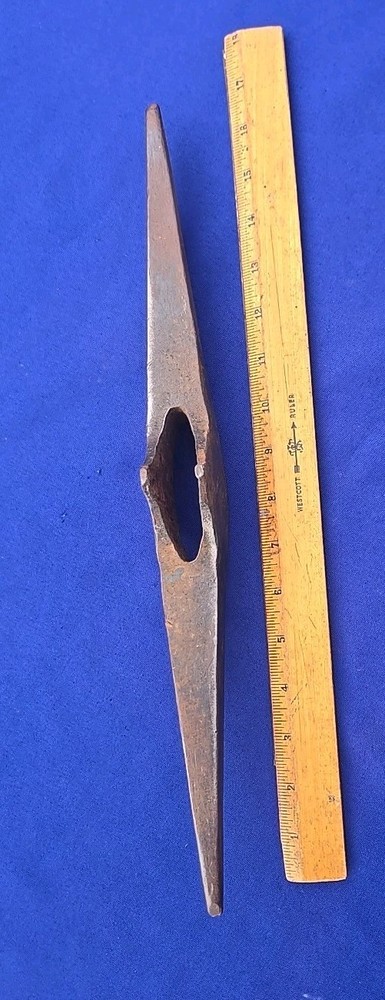 Antique 3-1/2 Double Point Mining Pick Head Double Warwood