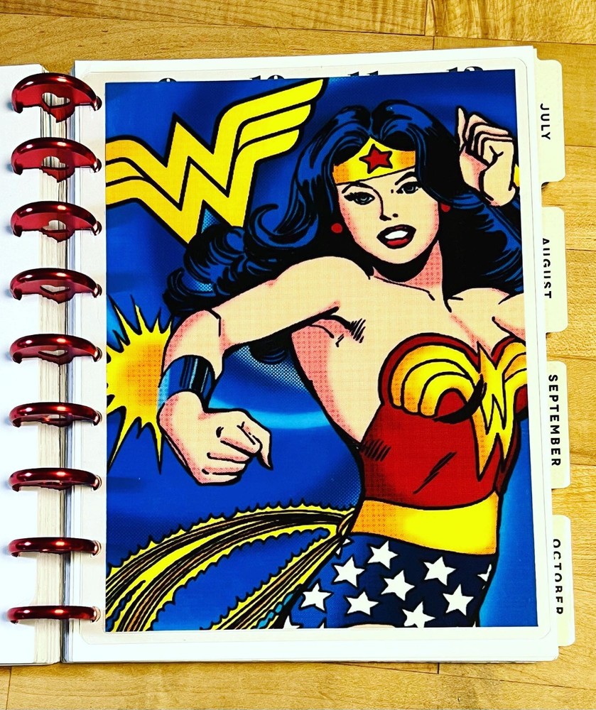 Wonder Woman Super Heroe Two-Sided Dashboard for use with Classic Happy Planner~