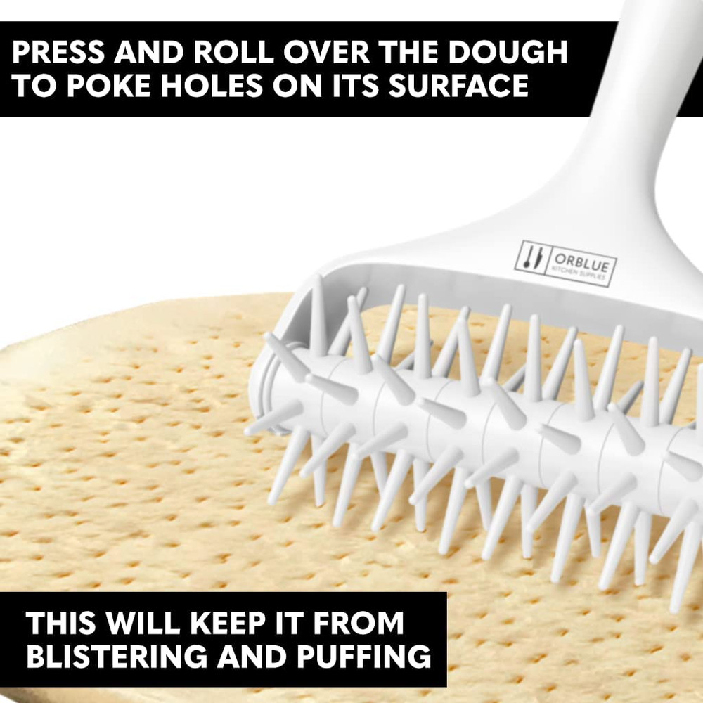 Pizza Dough Docker, Pastry Roller with Spikes Pizza Docking Tool for Home & Comm