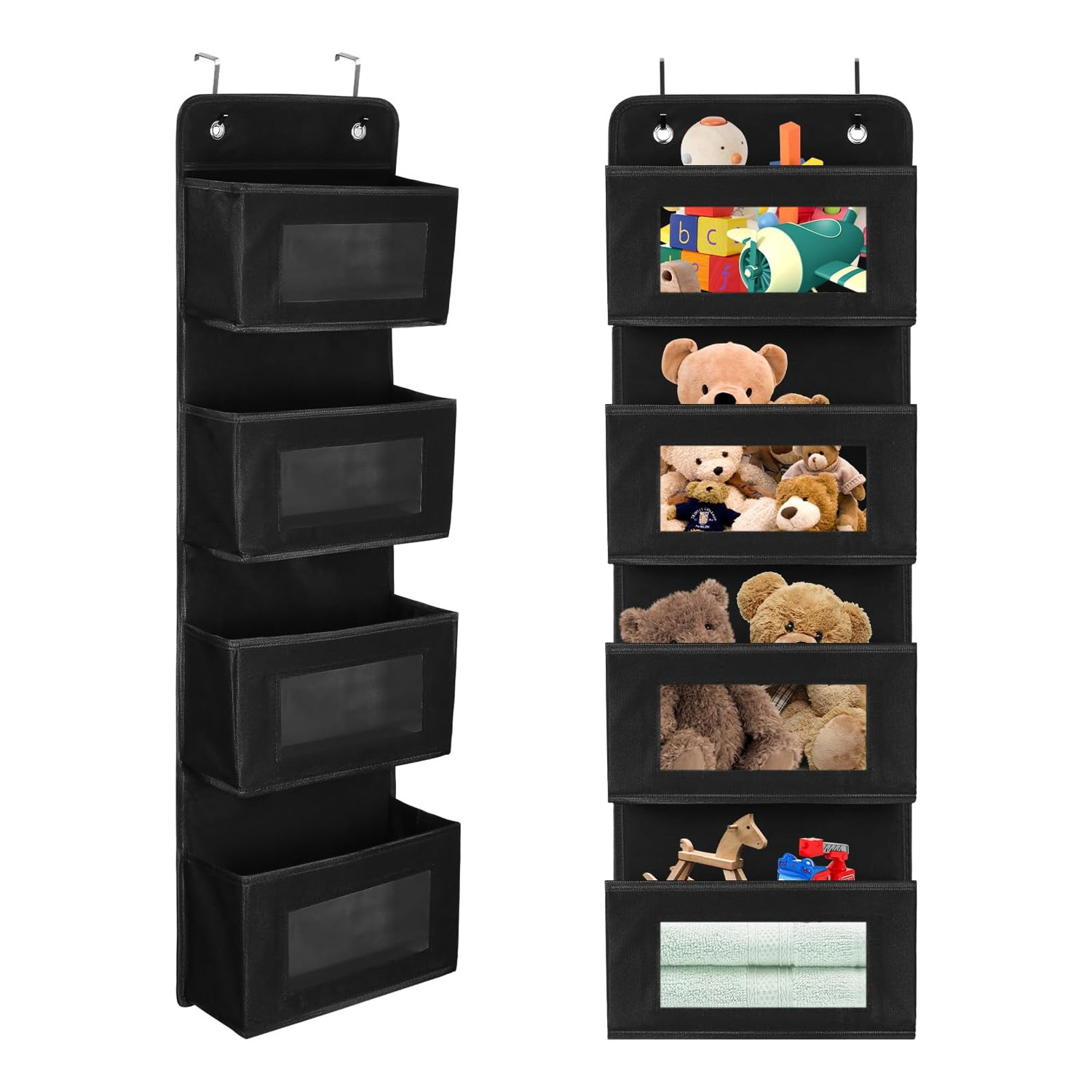 Over the Door Hanging Organizer with 4 Shelves, Space Saving Storage Room Use