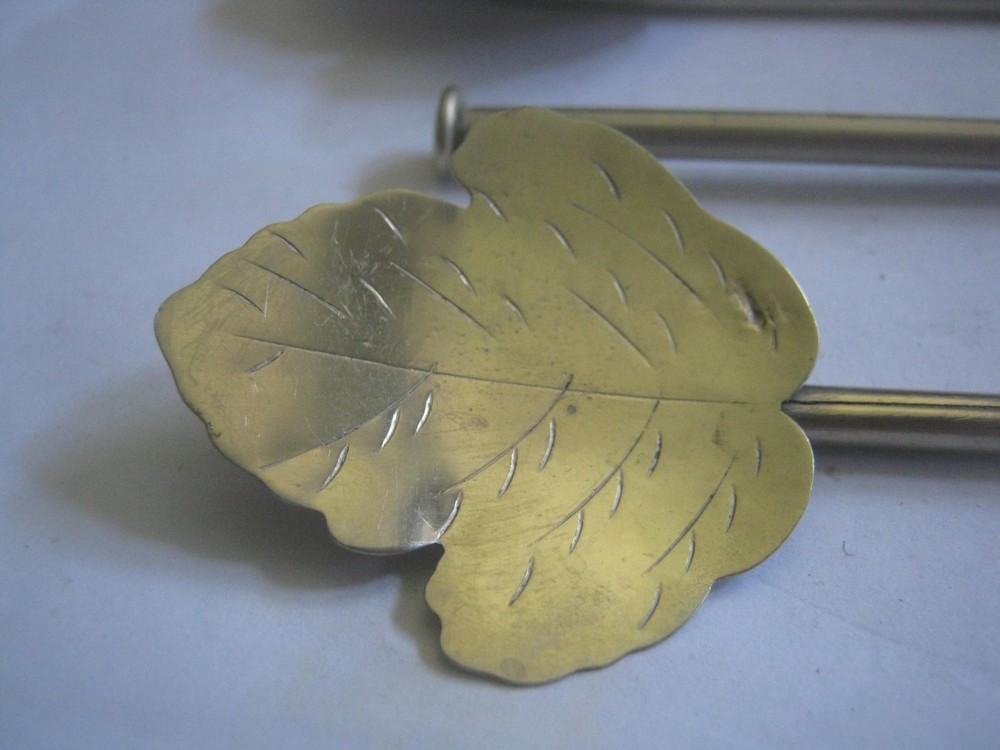 FOUR Sterling 925 Silver Mint Leaf Julep 8" Straw/Stirrers