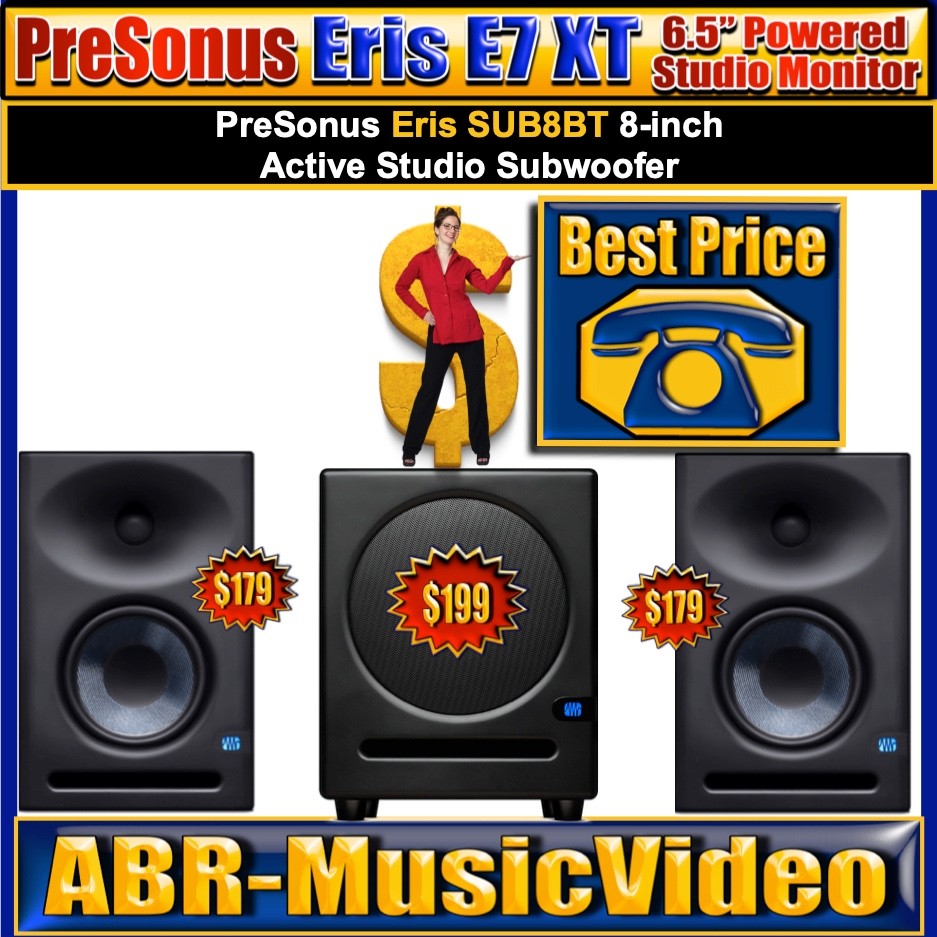 PreSonus Quantum ES 2 Audio Interface, Eris Studio 4 Monitors, Eris Sub 8BT Sub