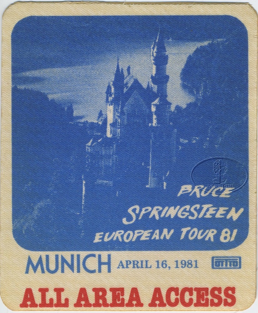 BRUCE SPRINGSTEEN 1981 Backstage Pass MUNICH 4/16/81 ALL ACCESS