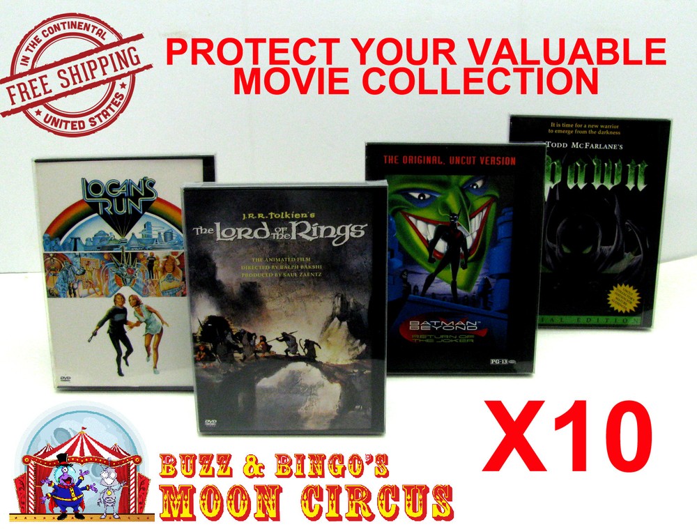 10x DVD SNAPBACK STYLE (SIZE DV6) -CLEAR PLASTIC PROTECTIVE BOX PROTECTOR SLEEVE