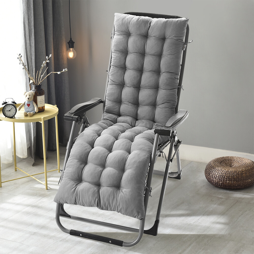 Chaise Lounge Cushion 49" 61" Indoor Outdoor Rocking Chair Sofa Cushion w/ Ties