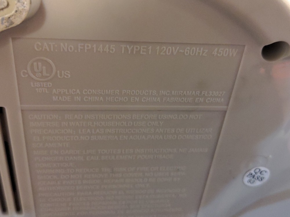 Black and Decker Quick n Easy Food Processor Replacement Slinger Disc FP1445