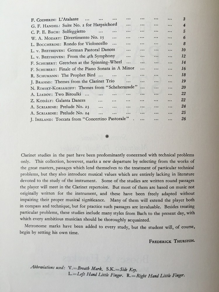 Passage Studies Volume 2 Moderately Difficult Frederick Thurston Clarinet