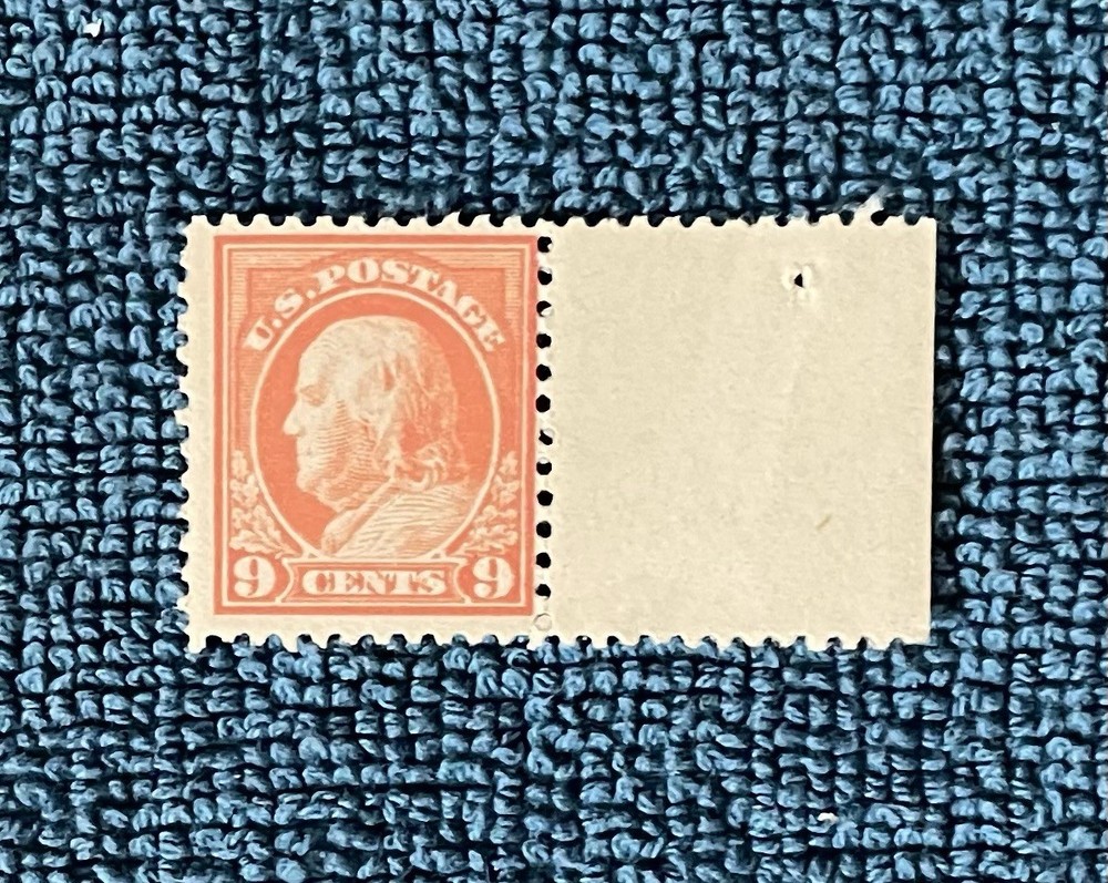 Scott #509, 9c Franklin 1917 perf 11 issue, Margin single, OG