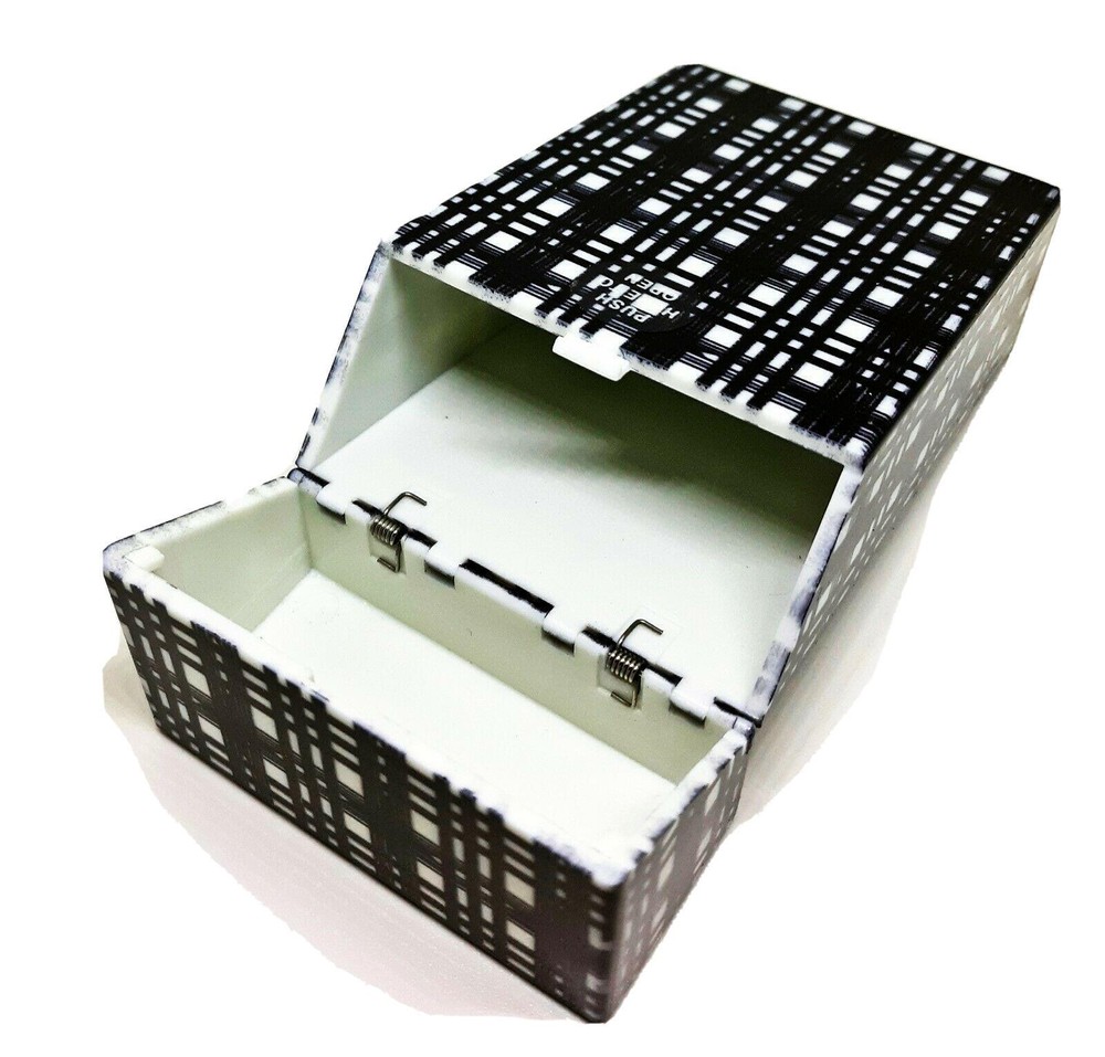 RYO Black & White Style 100s Size Push To Open Button Cigarette Case