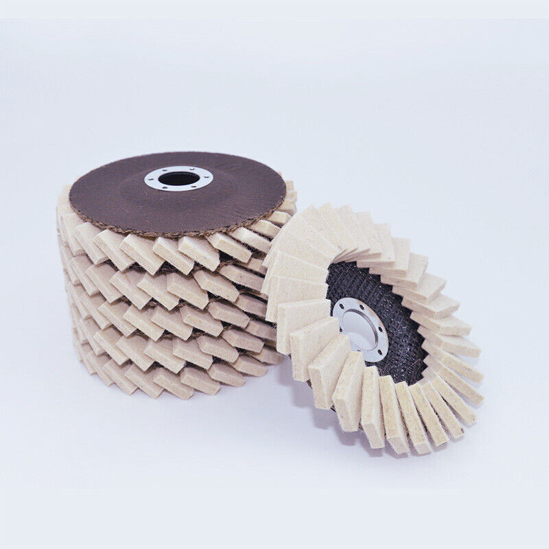 2Pcs 5" Wool Felt Flap Disc Metal Working Polishing Buffing Wheel Angle Grinder