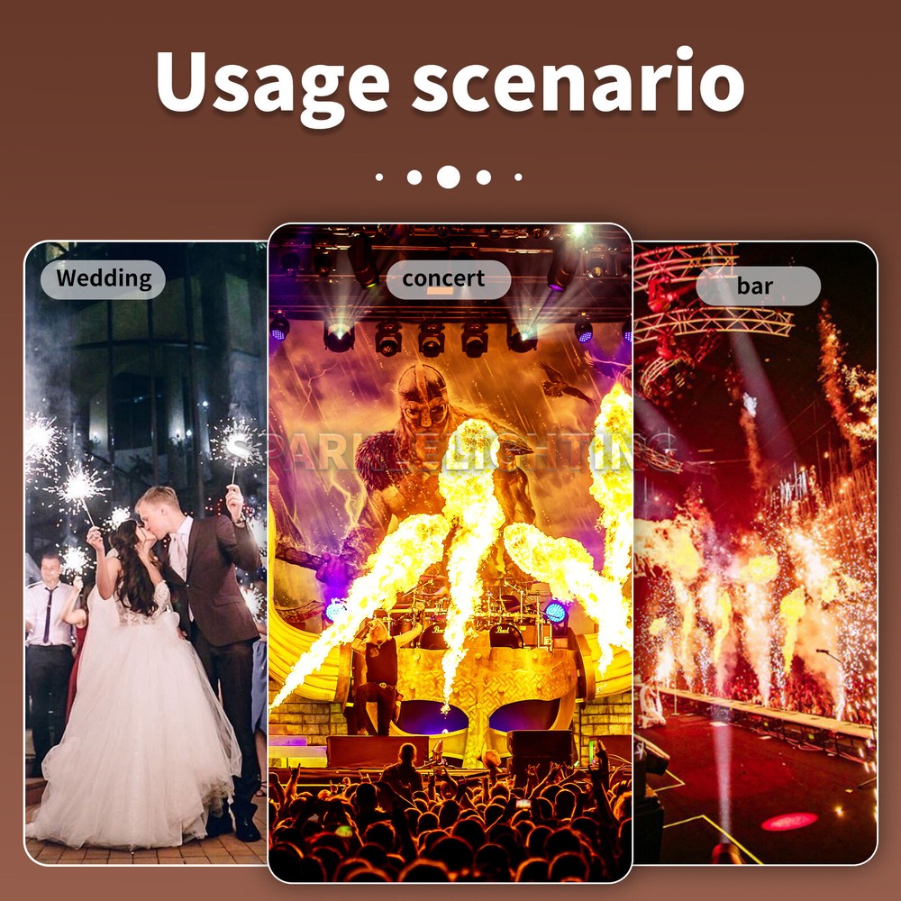 Fire Machine DMX 200W Flame Thrower Projector Stage Effect 3.2-9.8FT Party Show