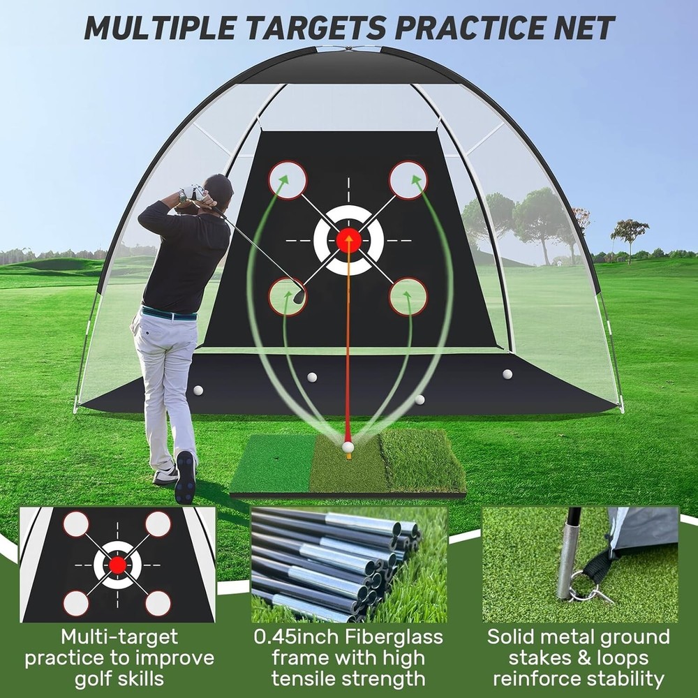 Golf Practice Net & Accessories Set - Perfect Gift for Men & Beginners Alike