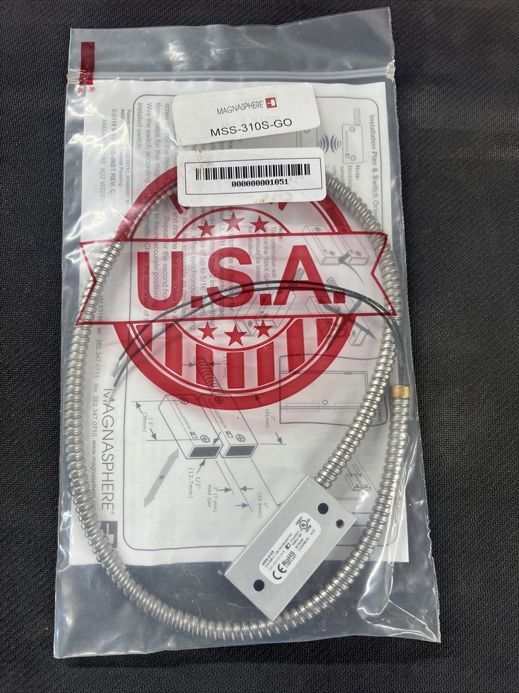 Magnasphere MSS-310S-Go Surface Mount Multi-Switch Contact with Armored Cable