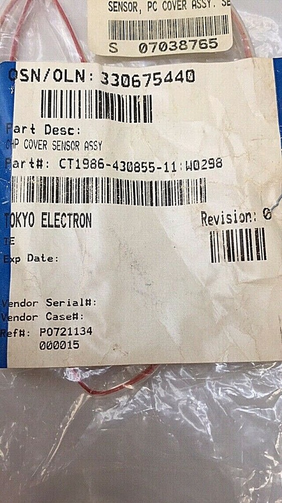 Tokyo Electron CT1986-430855-11 PC Cover Sensor Assembly