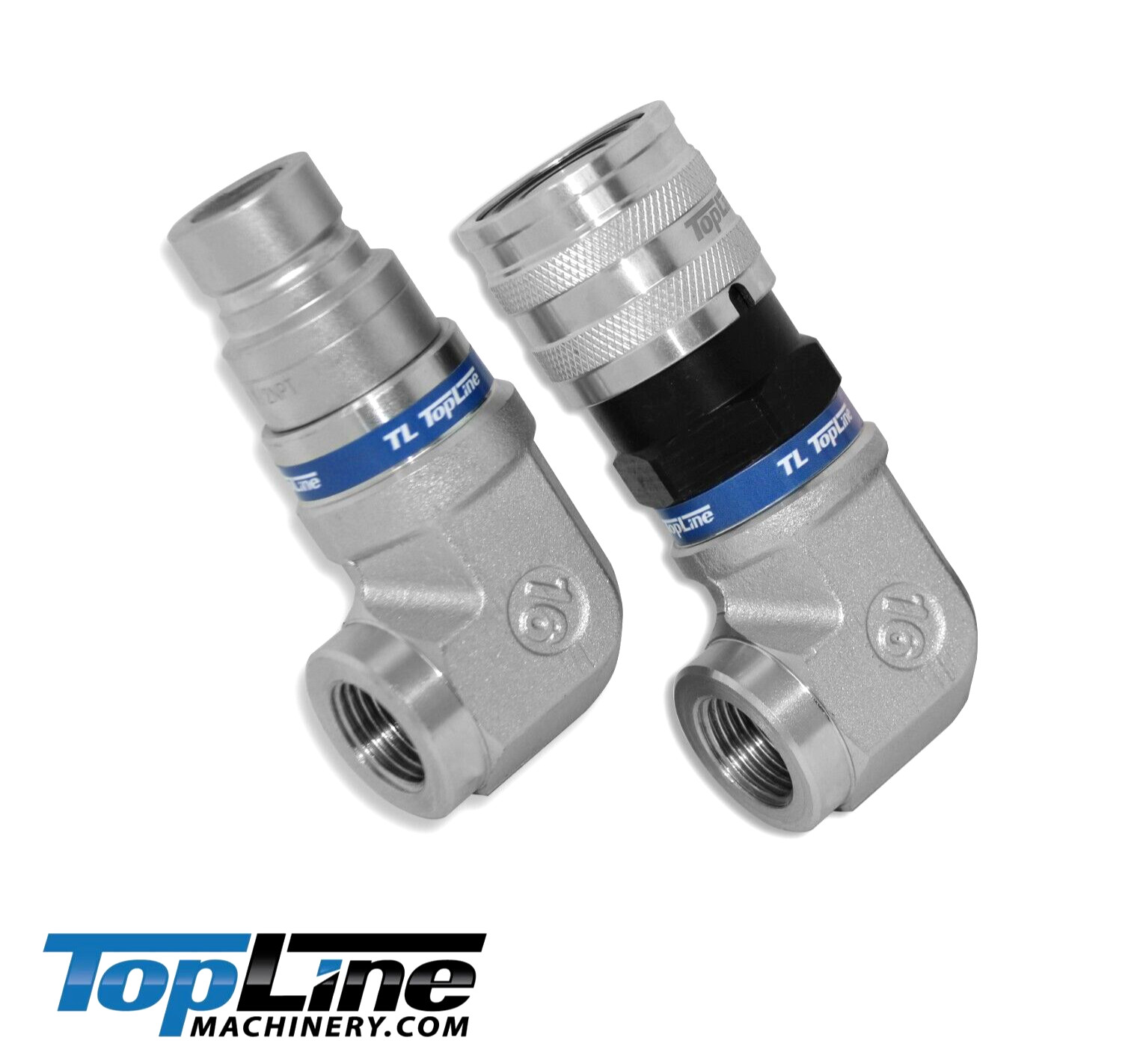 TL107 1/2 NPT Flat Face Hydraulic Quick Coupler 1/2 body 90 deg. Elbow Bobcat