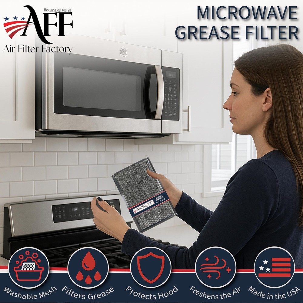12-Layer Filter Factory 5" x 7.5" Pull Tab Microwave Grease Filter Replacemen...