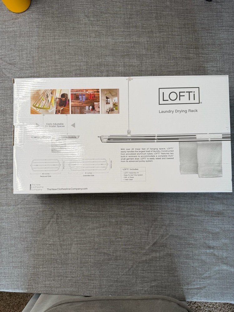 LOFTi Clothes Laundry Drying Rack with Pulley System and Hanging Space