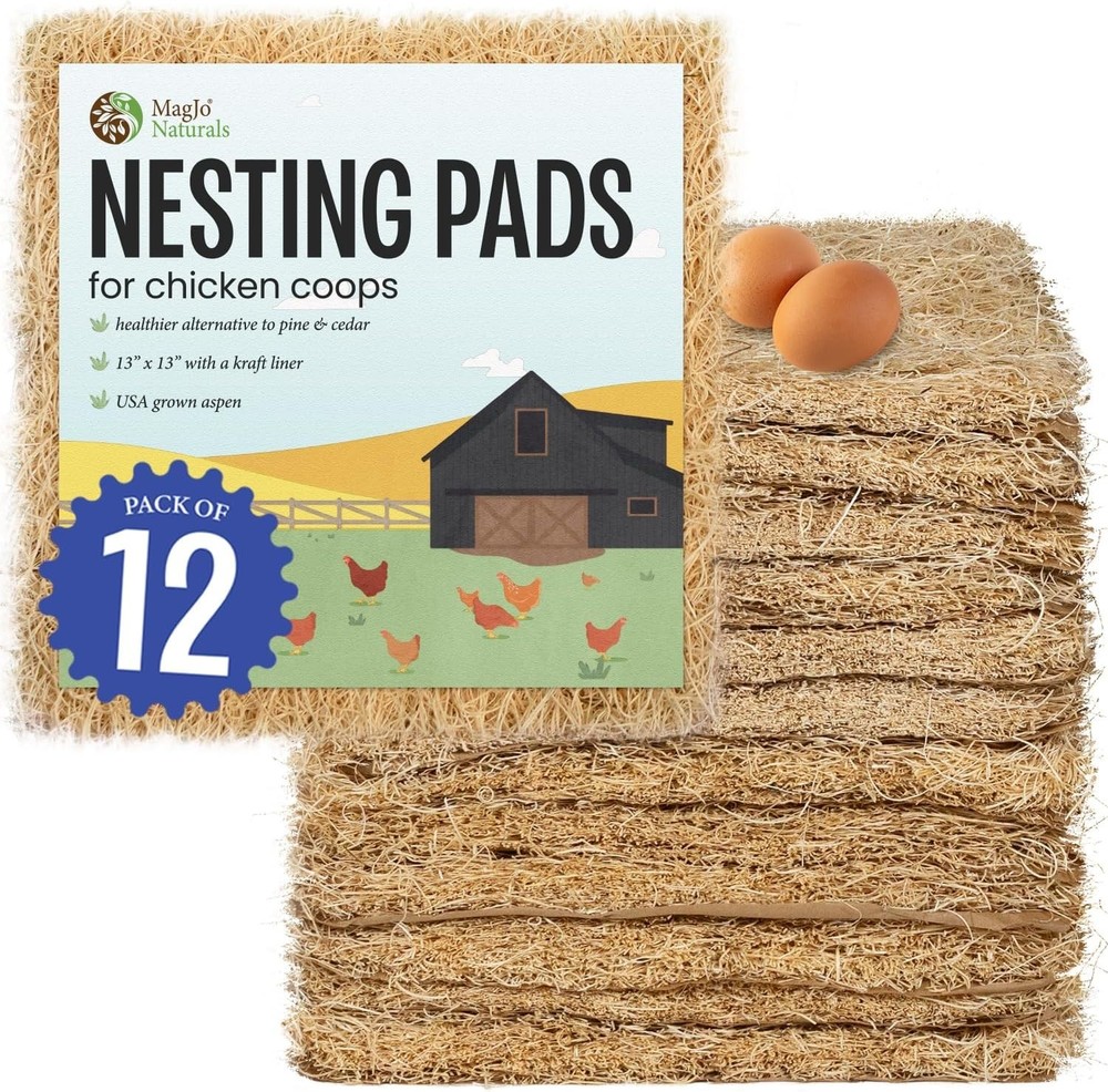 Aspen 12 Pack Excelsior Nesting Liners 12 Pack, Chicken Bedding for Nesting B...