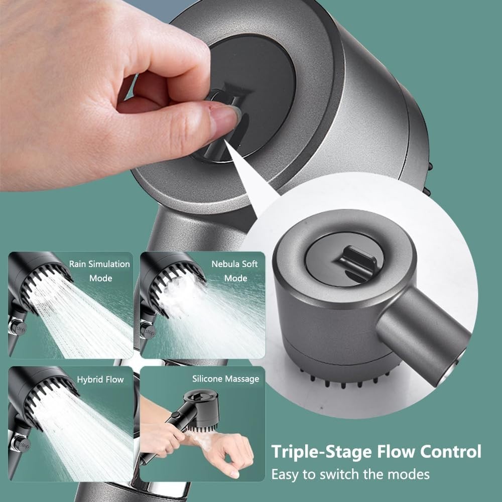 Filtered Shower Head with Handheld,High Pressure Water Flow Multiple Spray Modes