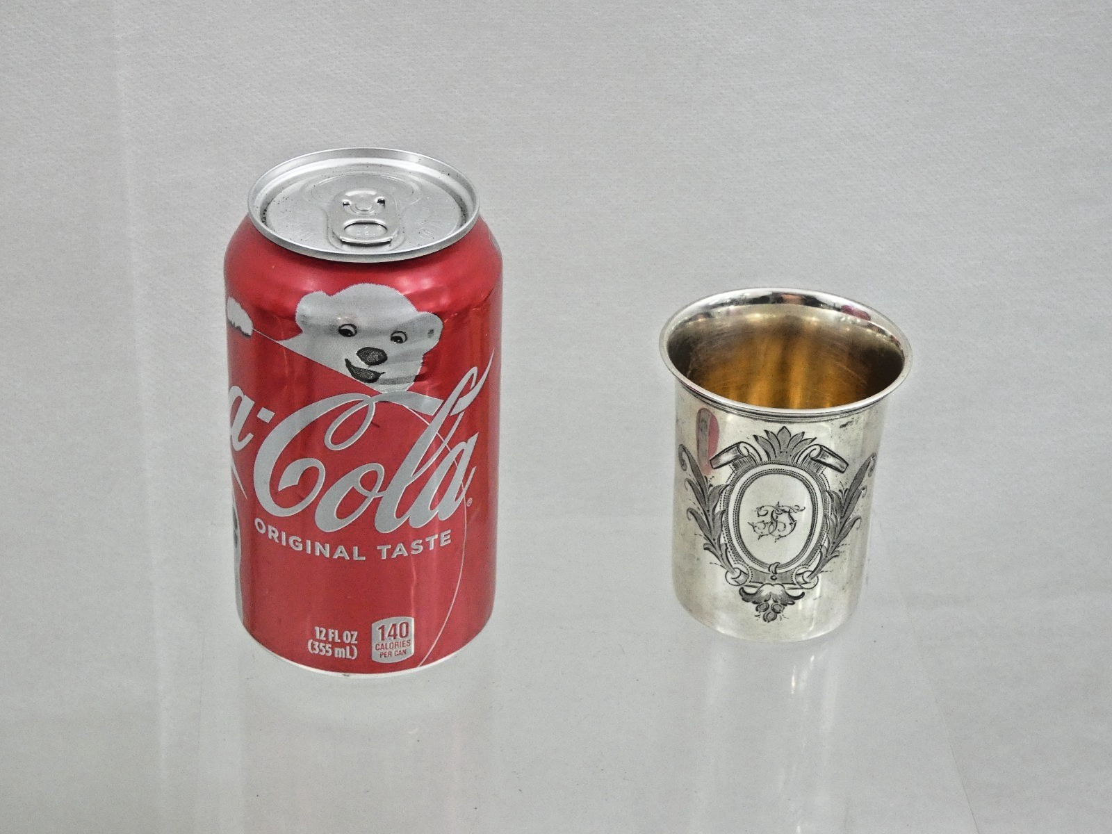 ANTIQUE SILVER KIDDUSH CUP BEAKER GERMAN or EASTERN EUROPEAN Judaica 19C