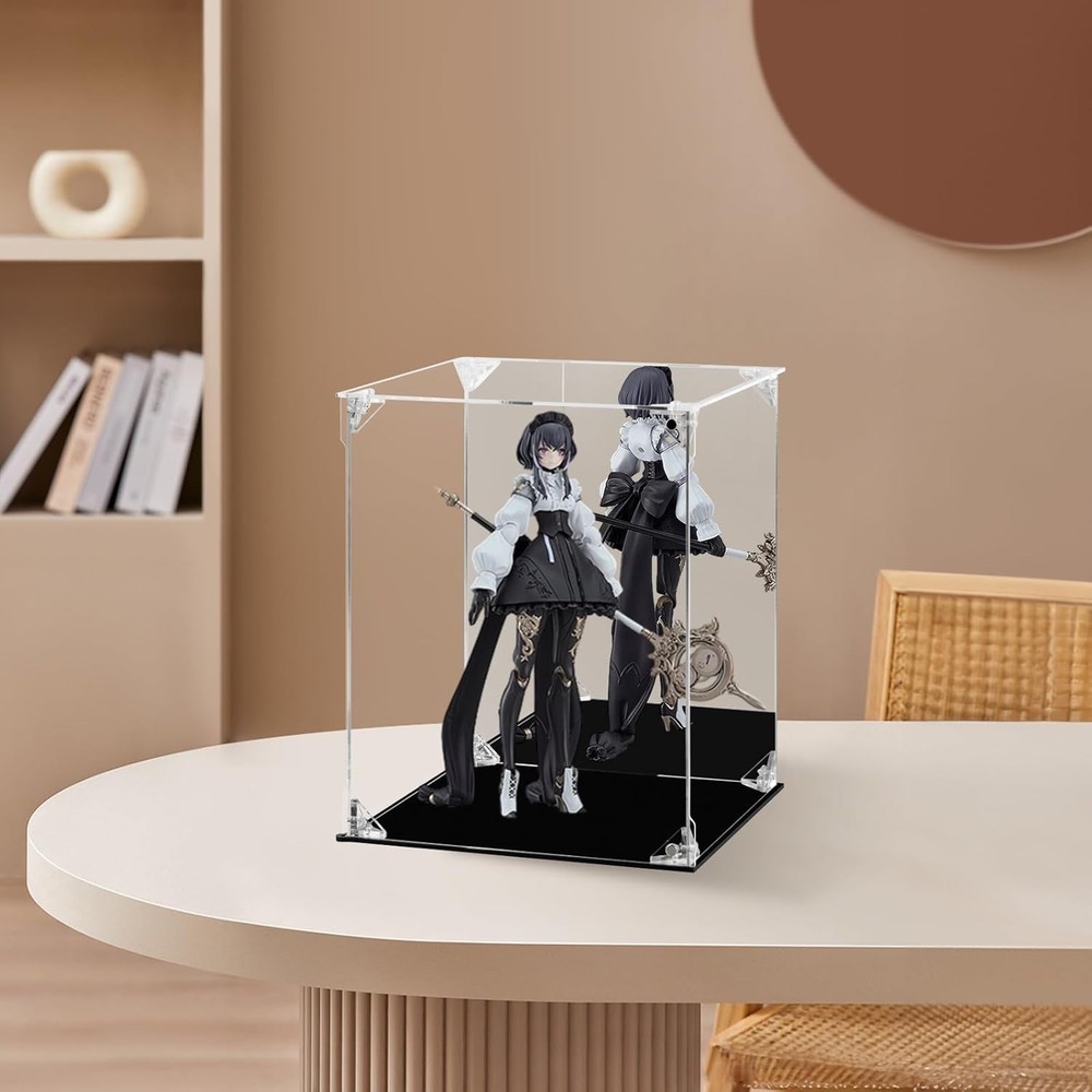 Acrylic Clear Action Figure with Mirrored Back, Dustproof Protection Display ...