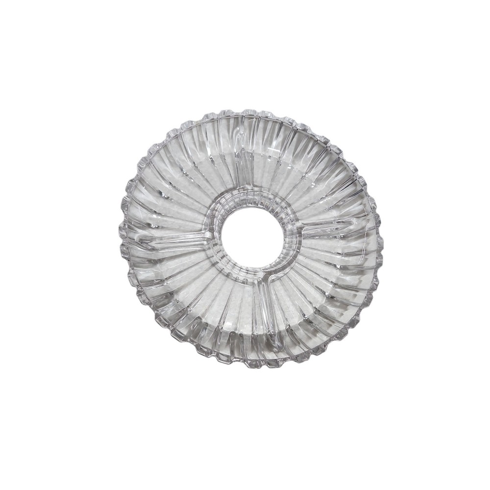 Alexandria Crystal Clear Sectional Dish 10"D 4 Sections with Center for Dips