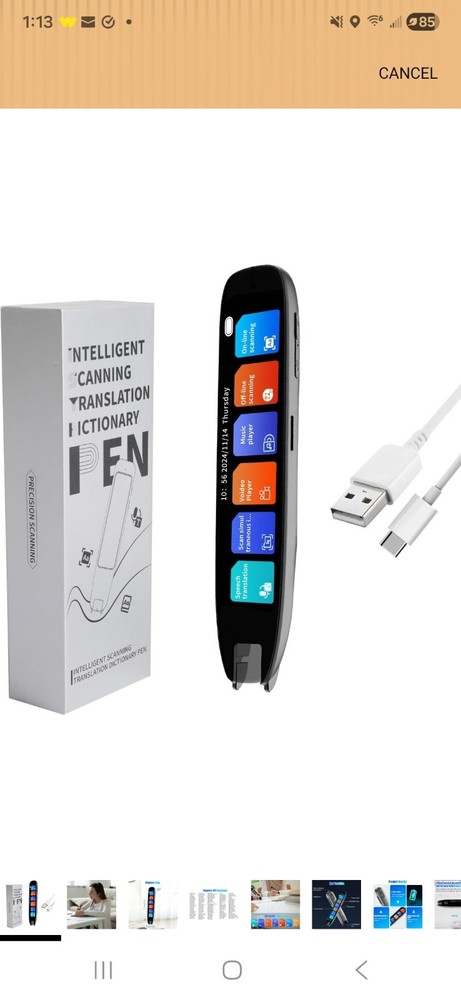 Scan Reader Pen, 142 Languages Voice Translation Multilingual Language Portable