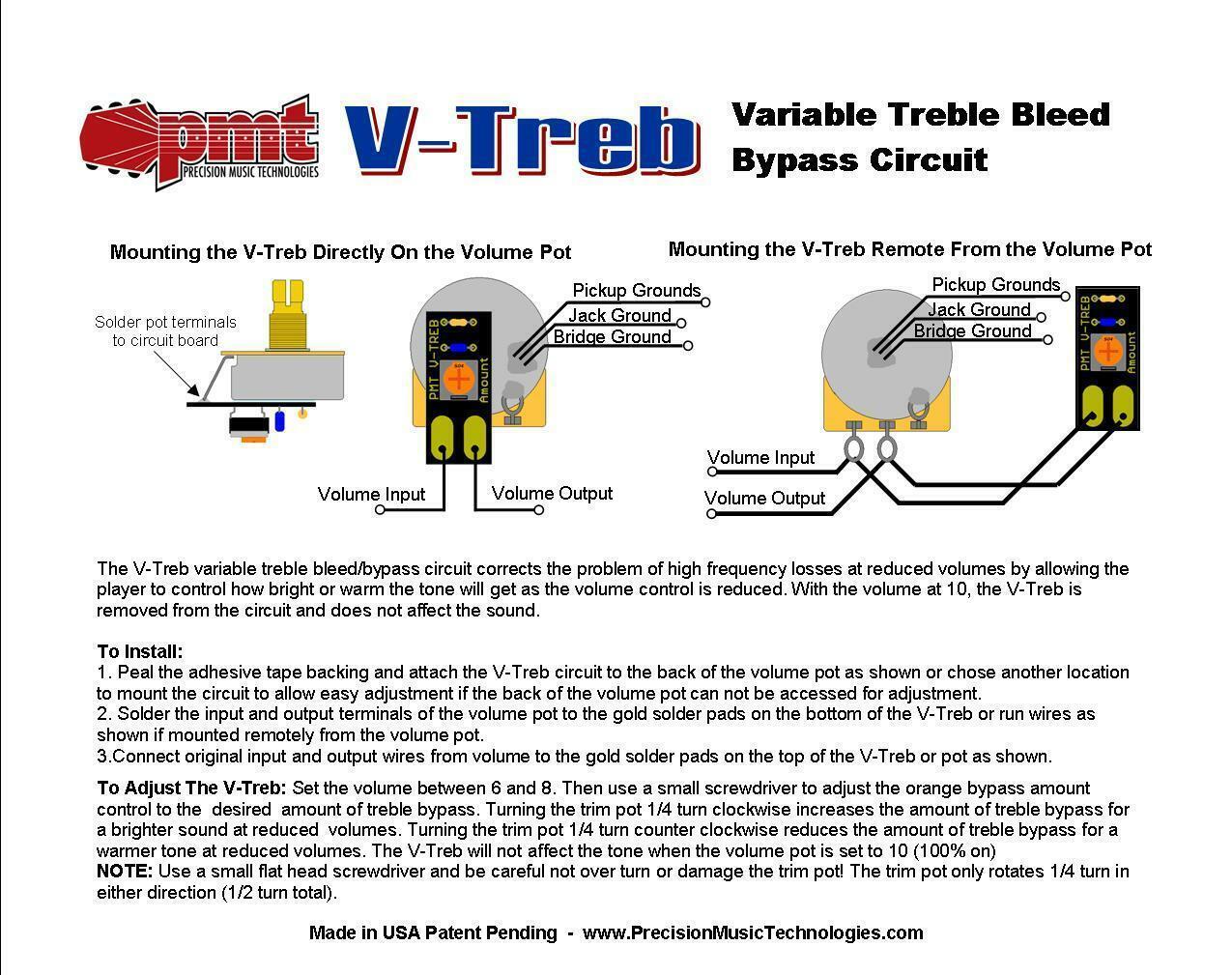 CTS Pots Kit for Gibson w/ Treble Bleed Circuits & Orange Drop Capacitors