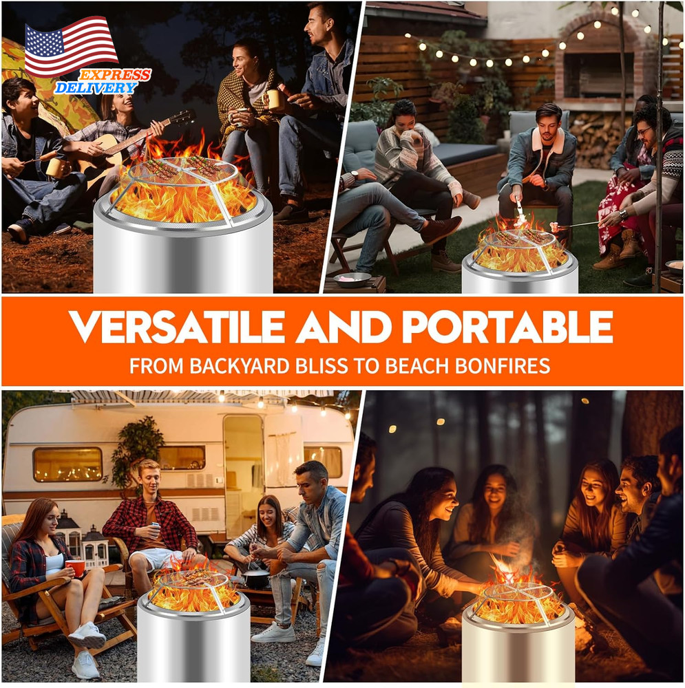 27" Yukon Shield Mesh Fire Pit Spark Protector w/Grill Function & Removal Tools