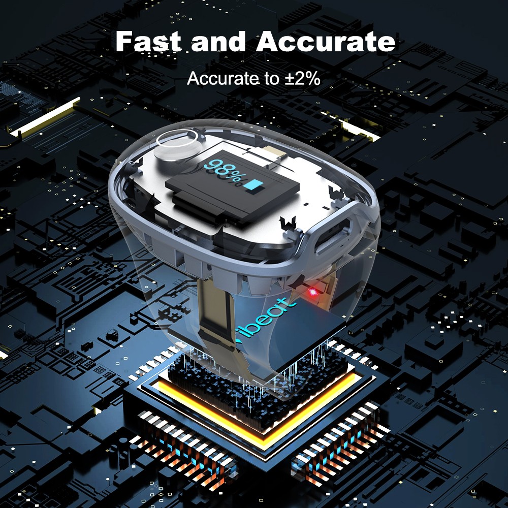 Wellue O2Ring Oximeter Continuous Recording SpO2 & PR with Free App & PC Reports