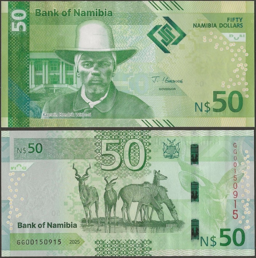 NAMIBIA P22 B222 50 DOLLARS  2025 G PREFIX  @ EBS