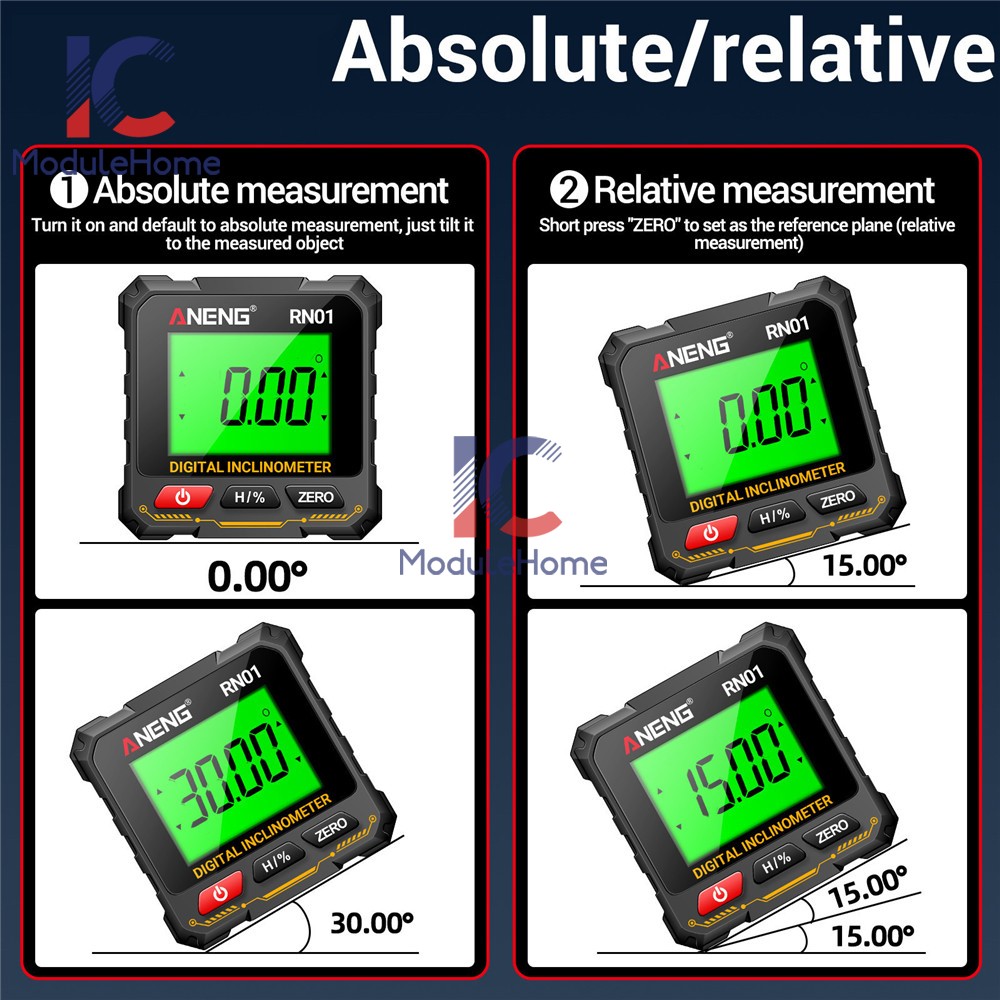 ANENG Magnetic Digital Level Box LCD Angle Finder Protractor Inclinometer Gauge